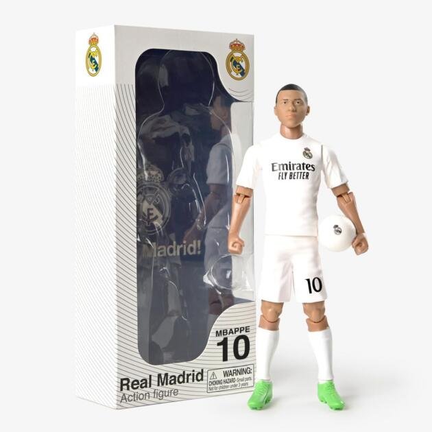Figura de Acción Kylian Mbappé Real Madrid Dorsal 10 | Articulada con Balón Oficial