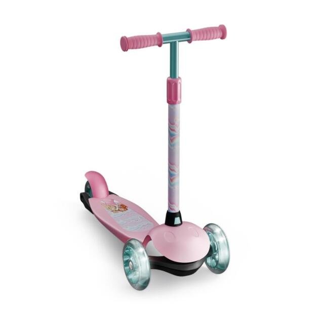 Patinete Infantil Barbie de 3 Ruedas con Luces LED | Base Antideslizante | Rosa