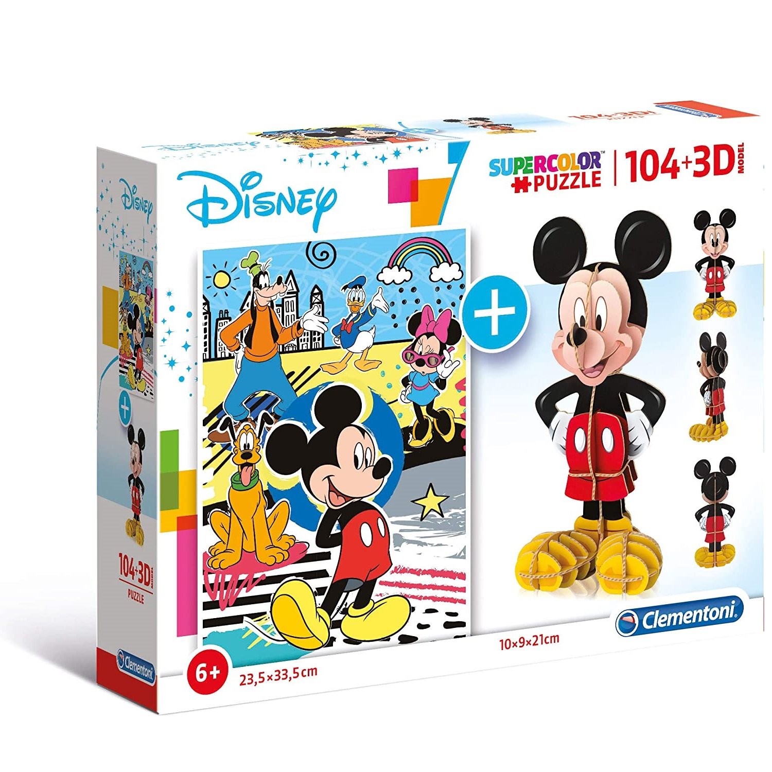 Puzzle infantil 104 piezas y modelo en 3D para montar de Mickey
