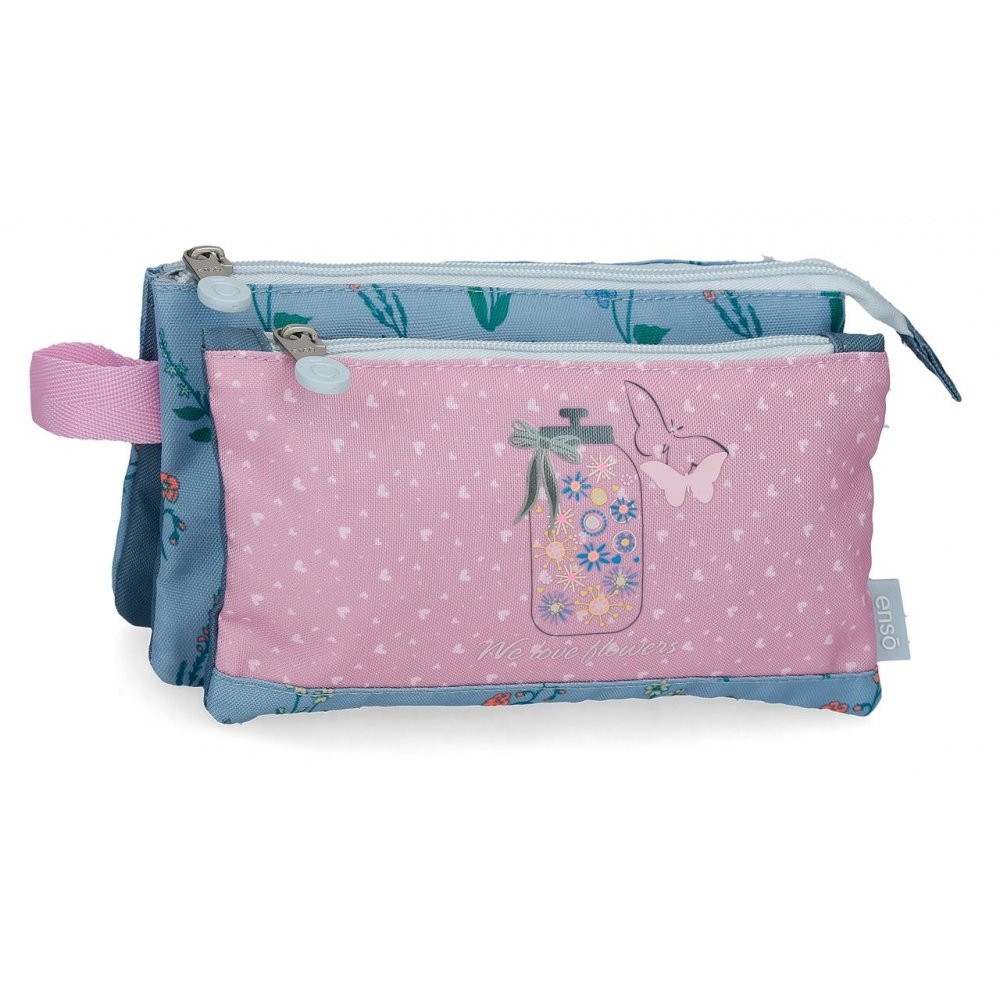 Estuche Enso We Love Flowers Tres Compartimentos