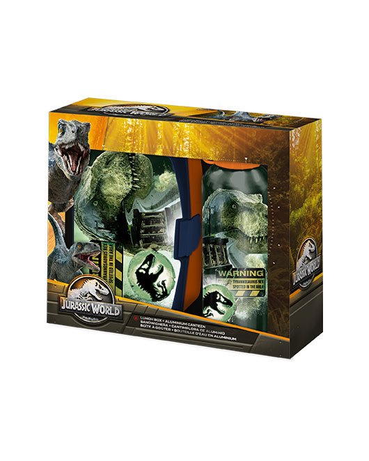 SET CANTIMPLORA ALUMINIO 500ML + SANDWICHERA JURASSIC WORLD