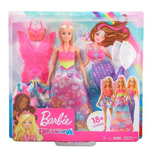 Barbie Dreamtopia Looks de moda - Muñeca rubia con diferentes vestidos