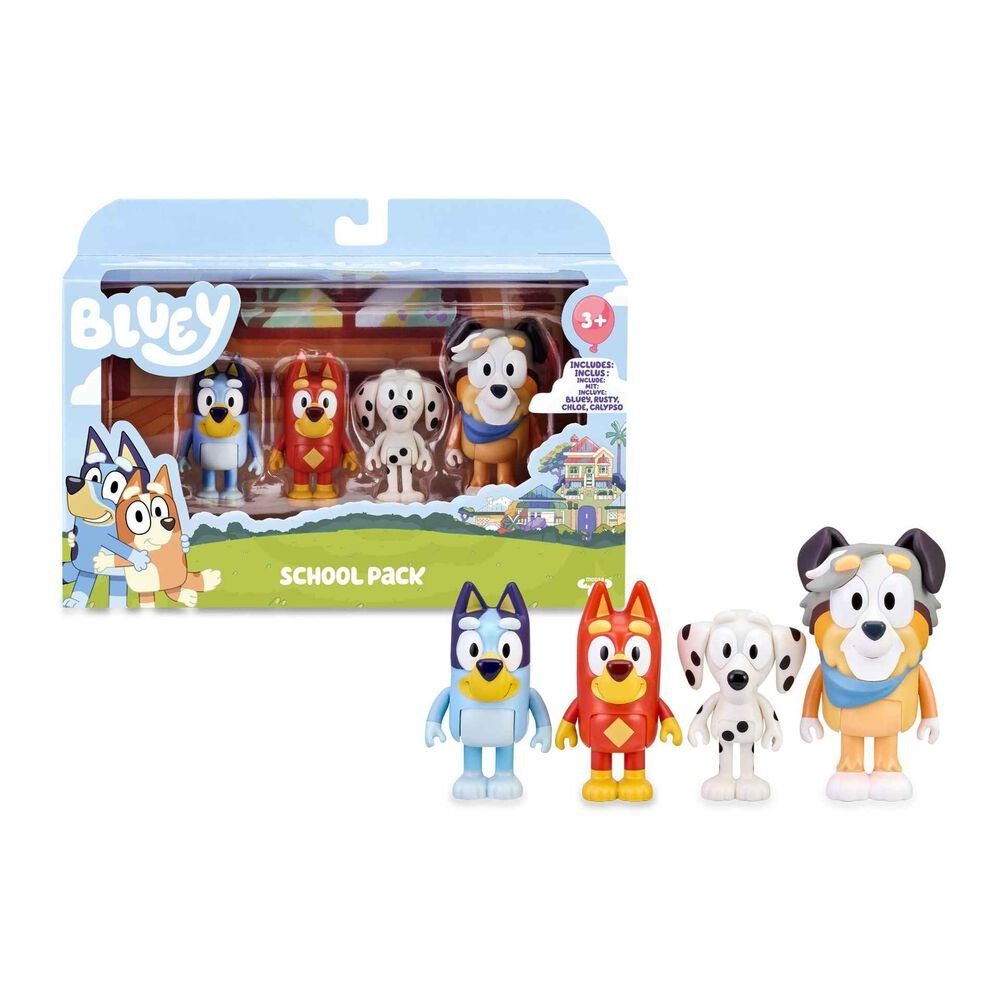 Bluey Pack 4 Figuras AMIGOS DE LA ESCUELA
