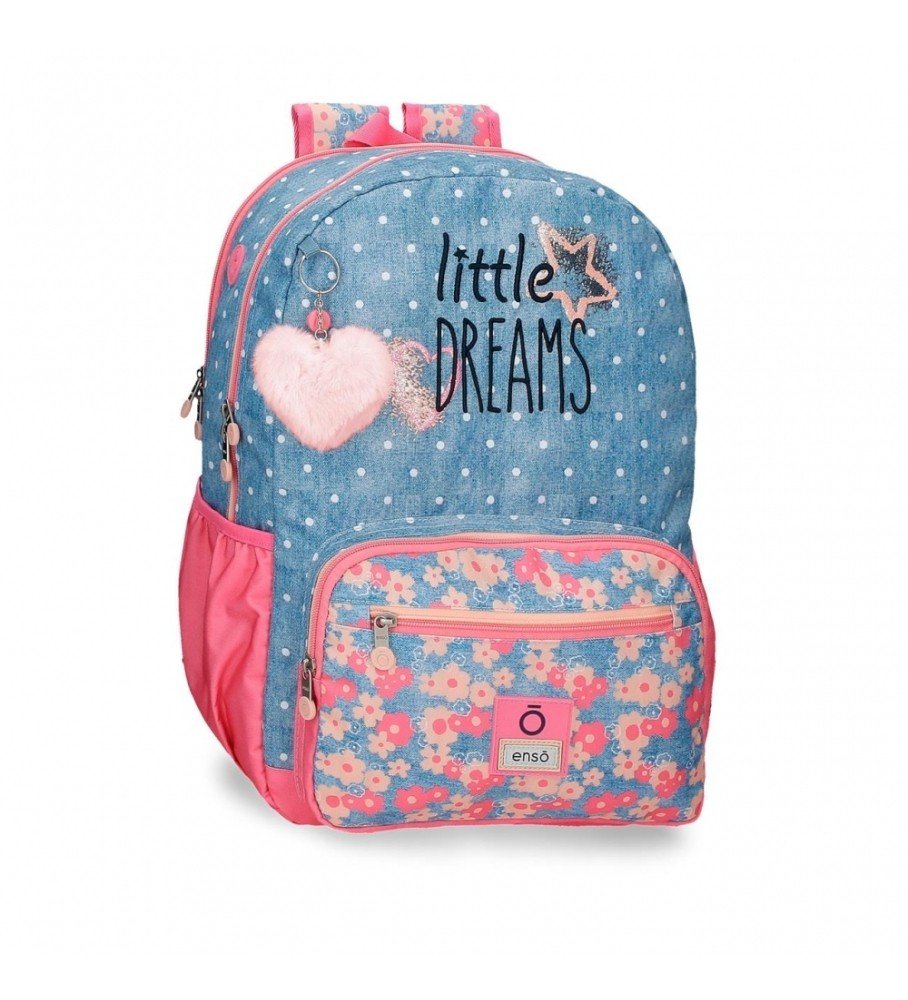 Mochila porta ordenador Little Dreams dos compartimentos adaptable rosa