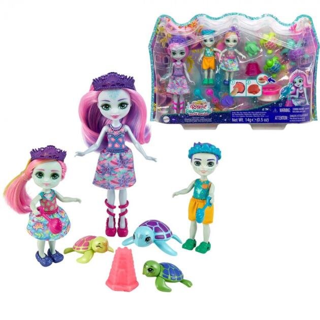 ENCHANTIMALS Muñeca Royal Tinsley Turtle y su Familia