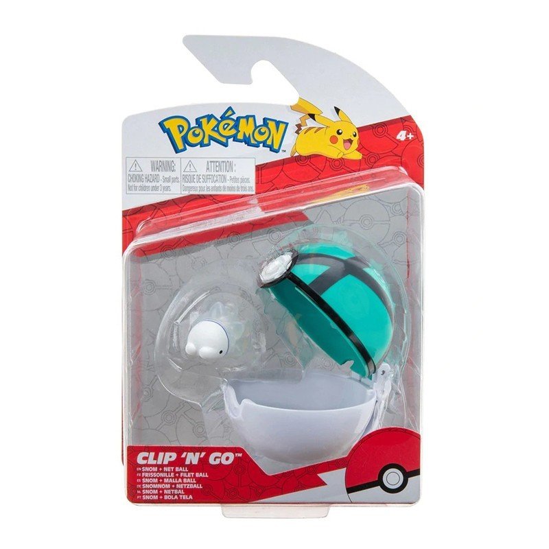 Net Ball con la figura de Snom colección Pokemon Clip and GO