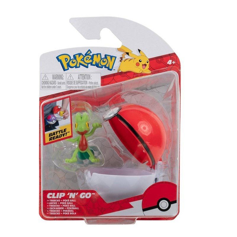 Pokeball básica con figura de Treecko colección Pokemon Clip and GO