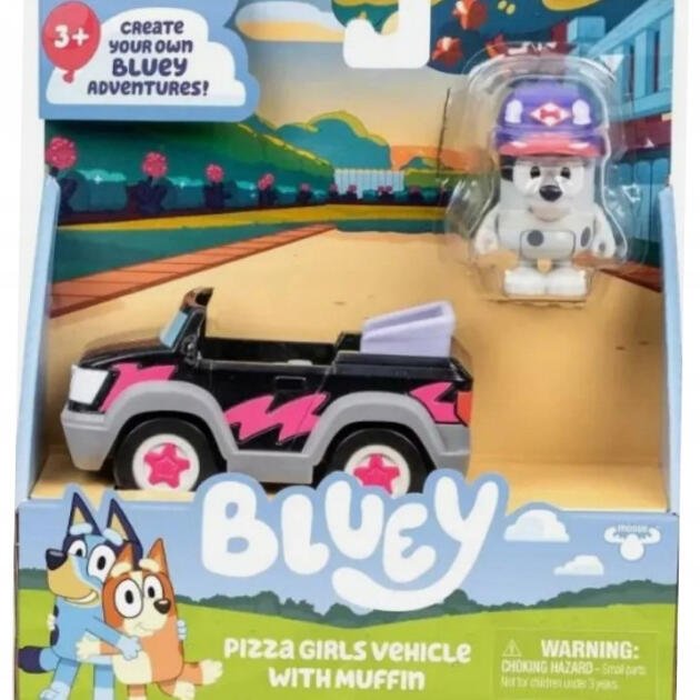 Bluey – Vehículo Pizza Girls con Muffin
