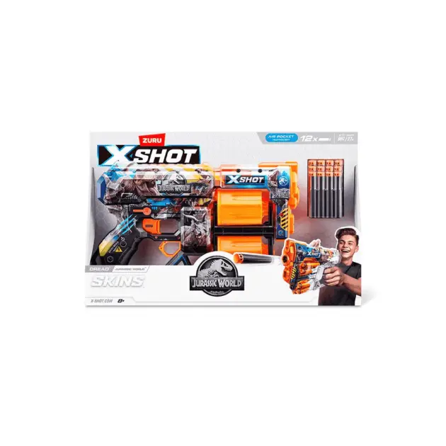 Lanzador X Shot Skins Dread Jurassic World con 12 Dardos