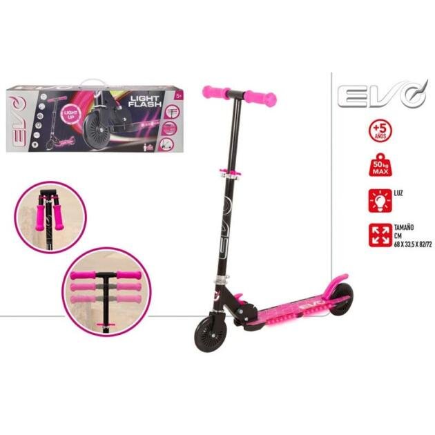 Patinete EVO Light Flash con Luces LED Rosa
