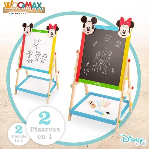 Pizarra de Madera 2 en 1 WOOMAX Disney Mickey y Minnie