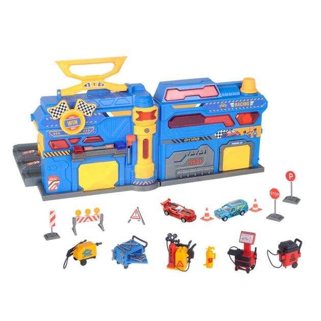 Garaje Racing con Luces y Sonidos – Playset Completo