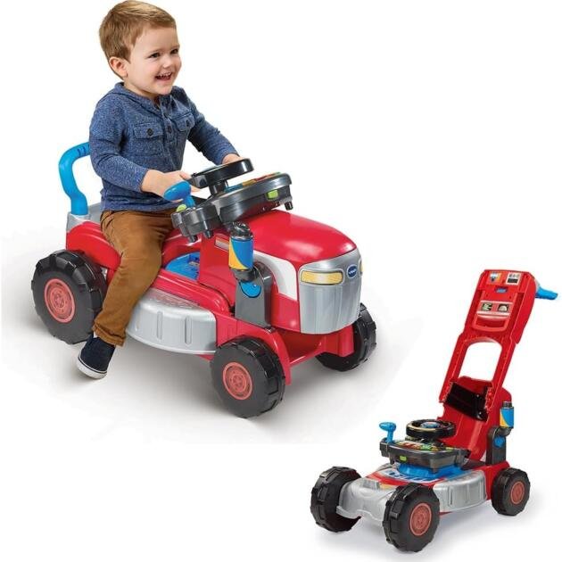 VTech Baby Tractor y Cortacésped 3 en 1 con Volante Interactivo