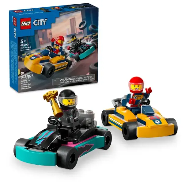 LEGO City 60400 Go-Karts y Pilotos – Set de Carreras 99 Piezas