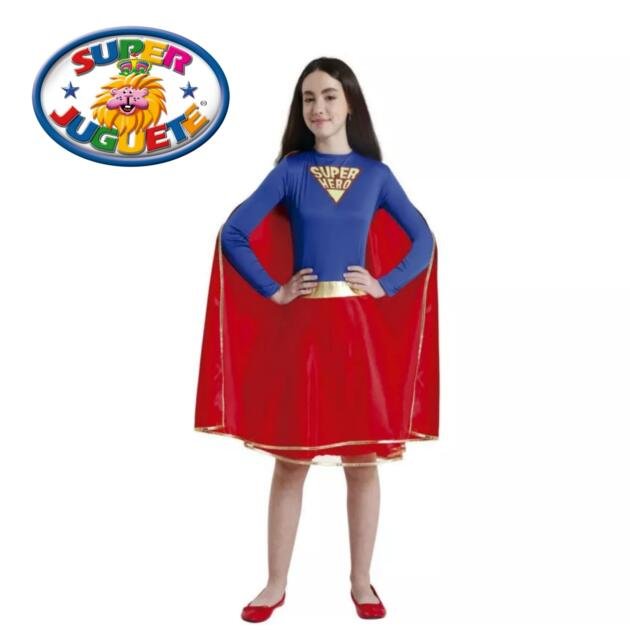Disfraz de Superheroína con Capa Roja Niña