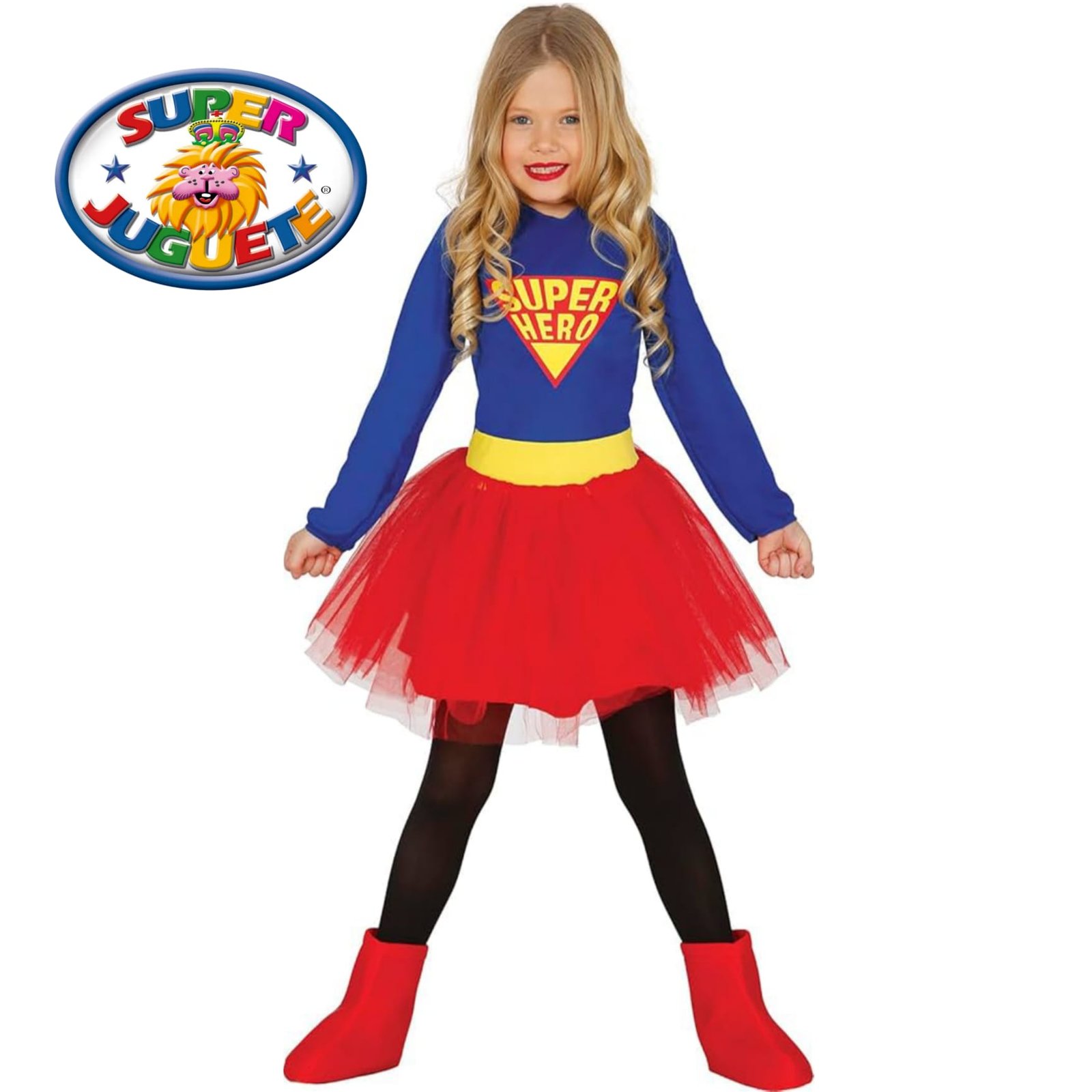 Disfraz Infantil Super Hero con Falda de Tul Roja