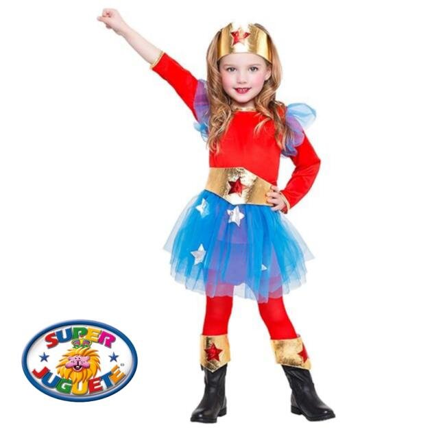 Disfraz de Superheroína con Falda de Tul y Corona Infantil