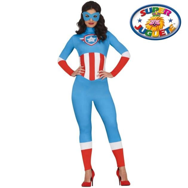 Disfraz de Superheroína Patriótica con Antifaz Adulto