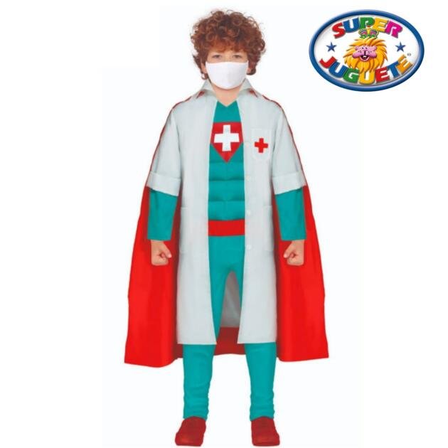 Disfraz de Doctor Superhéroe musculoso con Capa y Bata Infantil