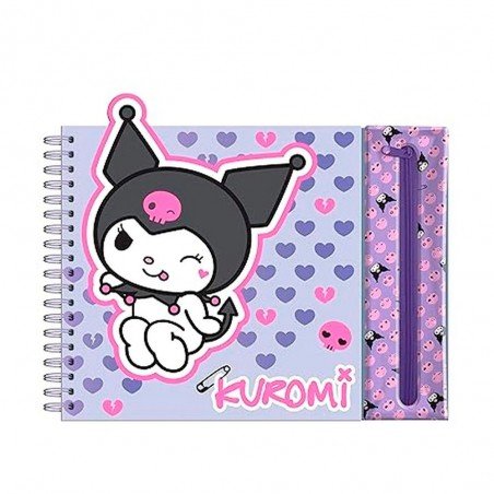 Cuaderno Kuromi con estuche y lápices