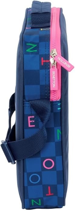 Maletín Escolar Benetton Letters Azul Marino | Portadocumentos - Imagen 2