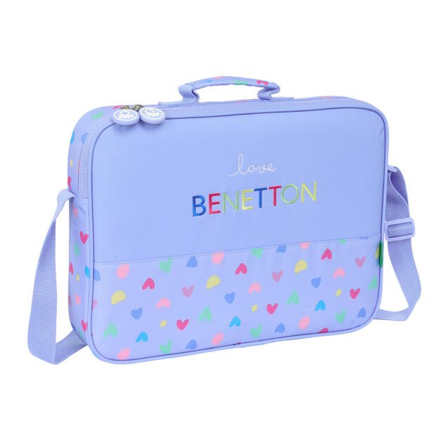 CARTERA EXTRAESCOLARES BENETTON "LILA" | Portaordenador Corazones