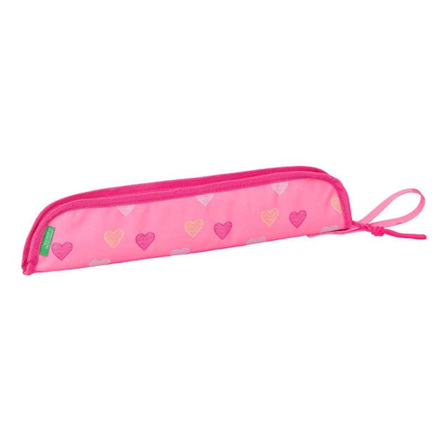 Funda para Flauta Dulce Rosa con Corazones | PORTAFLAUTAS BENETTON "HEART"