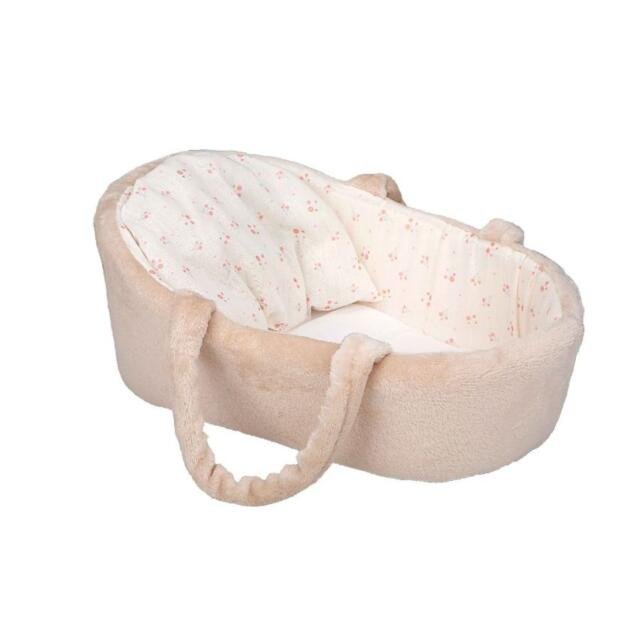 Capazo Elegance para Muñecas Beige | Capazo Infantil con Tul y Asas