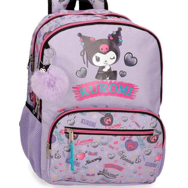 Mochila Adaptable Kuromi Retro Pop 44 cm 2 Compartimentos