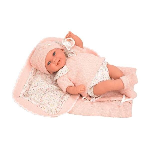 Muñeca Elegance Babyto Rosa 35 cm con Manta, Gorro y Chupete