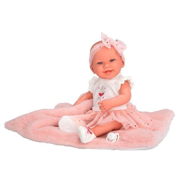 Muñeca Arias Elegance Zoe 42 cm con Cojín Rosa y Chupete