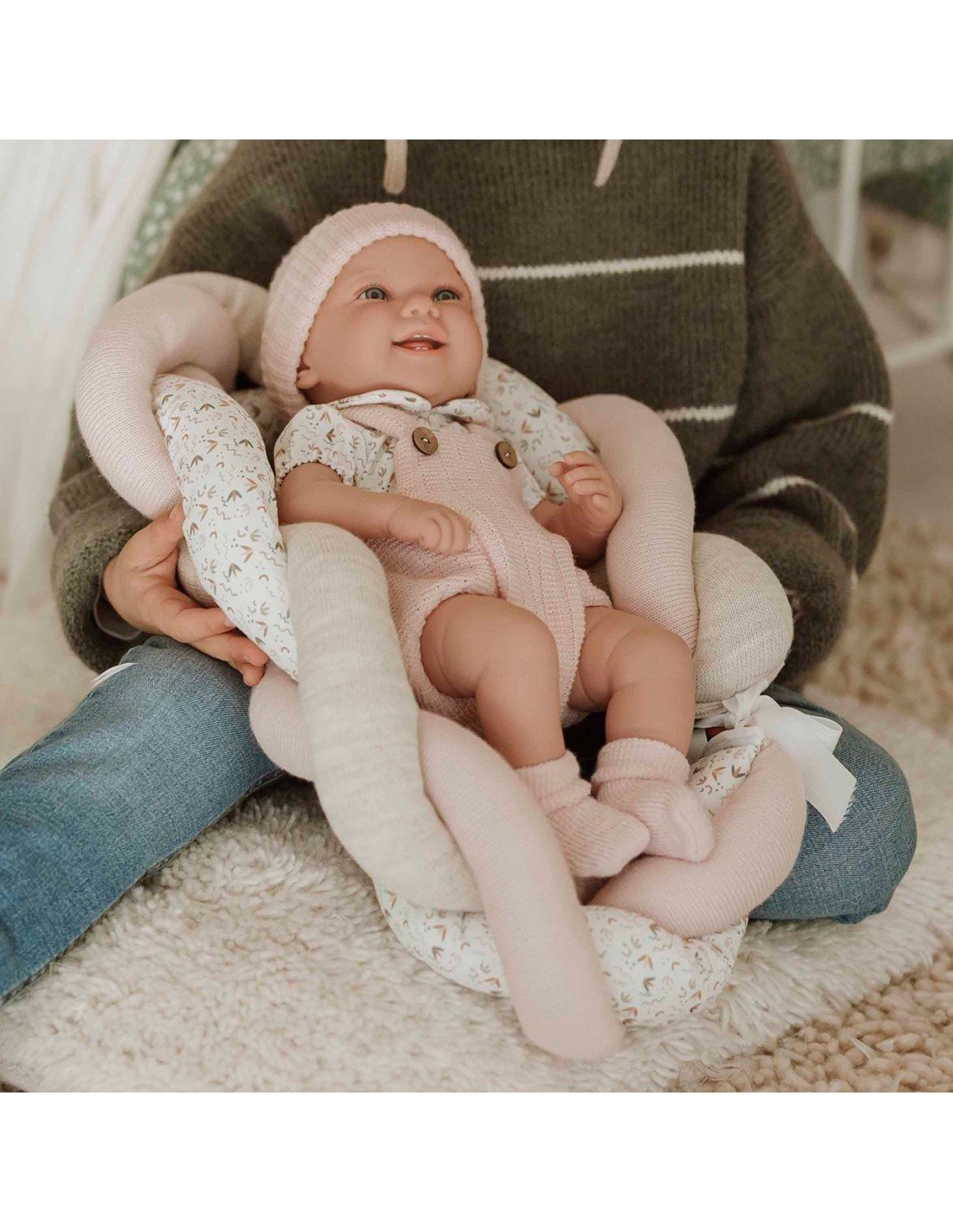 Muñeca Elegance Zoe Rosa con Cojín Trenzado | Muñeca Bebé Infantil - Imagen 4