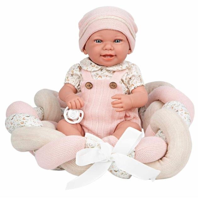 Muñeca Elegance Zoe Rosa con Cojín Trenzado | Muñeca Bebé Infantil