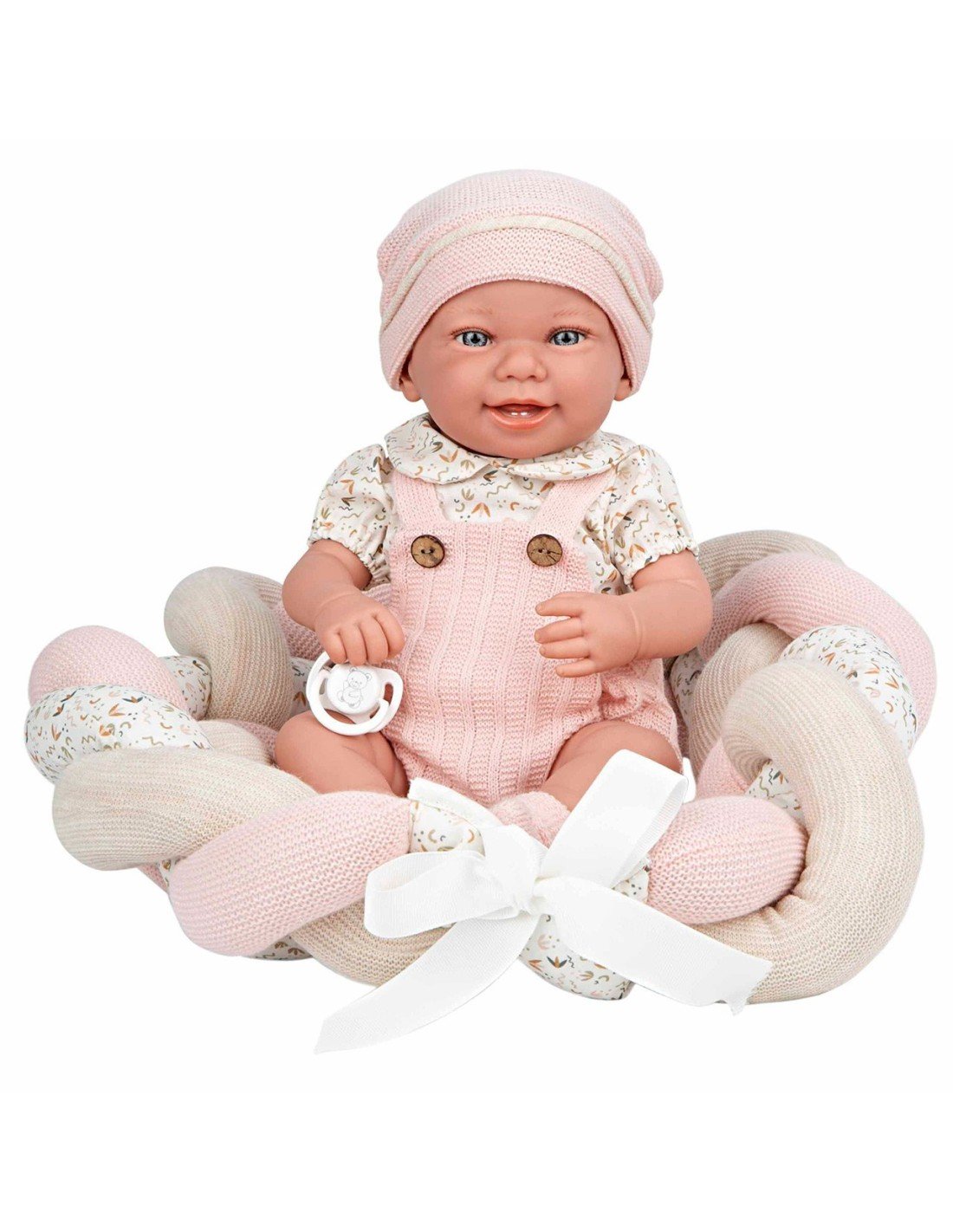 Muñeca Elegance Zoe Rosa con Cojín Trenzado | Muñeca Bebé Infantil
