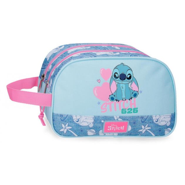 Neceser Adaptable Stitch Hearts 2 Compartimentos | Disney