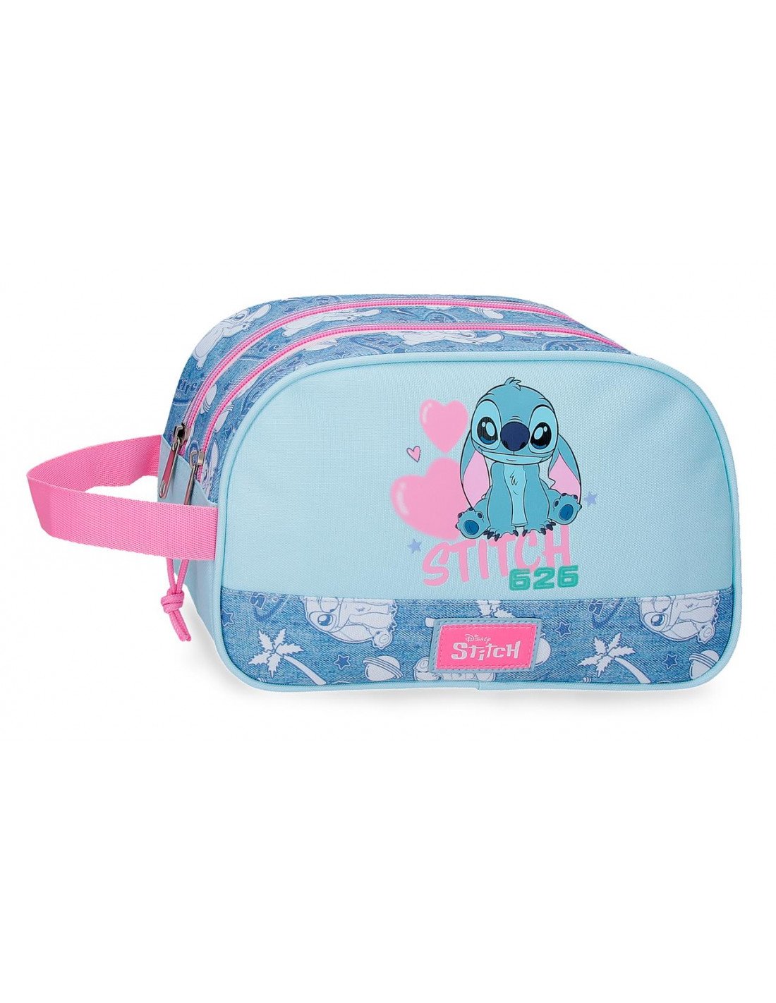 Neceser Adaptable Stitch Hearts 2 Compartimentos | Disney