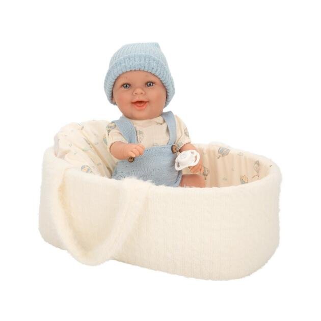 Muñeco Bebé con Capazo y Chupete 26 cm