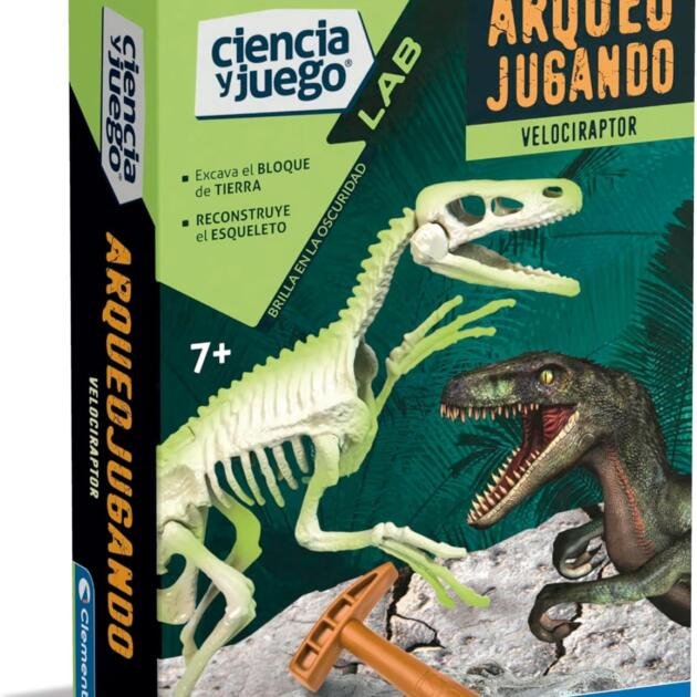 Kit Arqueo Jugando Velociraptor Fosforescente