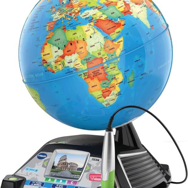 VTech Globo Terráqueo Multimedia Interactivo | Más de 3.000 Datos, 600 Vídeos BBC y Juegos Educativos