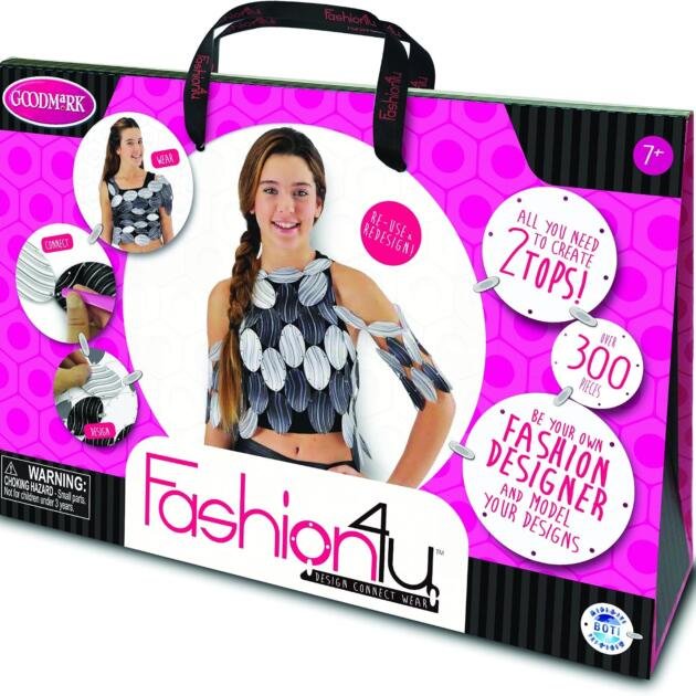 Fashion4U Kit de Diseño de Moda Infantil | Crea y Diseña 2 Tops con Más de 300 Piezas