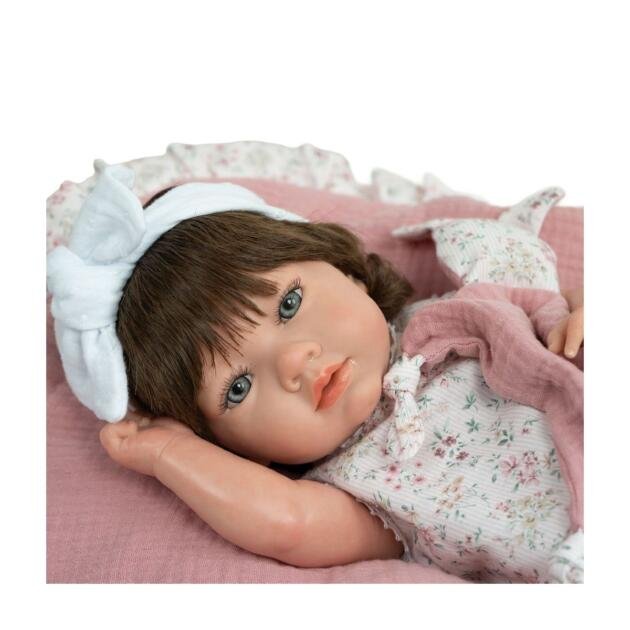 Muñeca Reborn Alba 38 cm con Manta y Dou Dou Rosa