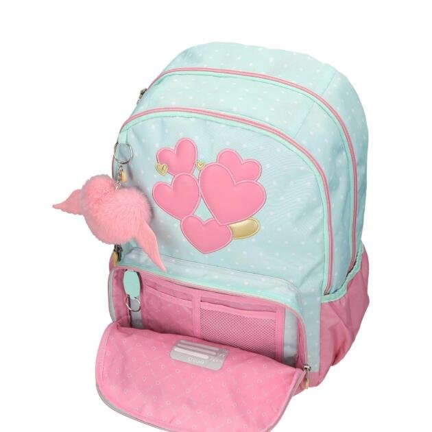 Mochila Escolar Adapt. Carro Enso Sweet Hearts 44 cm (carro no incluido)