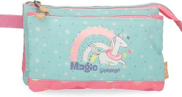 Estuche Escolar Enso Magic Summer Triple Compartimento | Portatodo Infantil Unicornio
