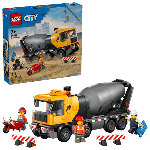 LEGO City 60478 Camión Hormigonera | Vehículo de Construcción con 3 Minifiguras | 371 Piezas
