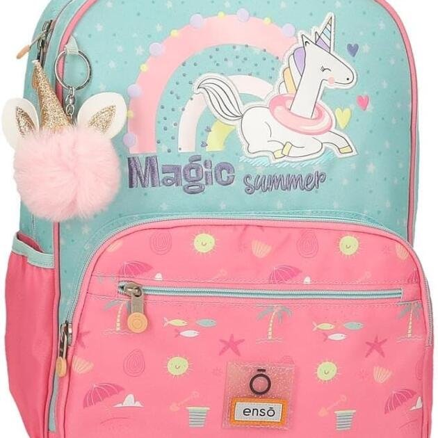 Título SEO  Mochila Escolar Enso Magic Summer 32 cm | Unicornio | Primaria | Compartimento para Tablet