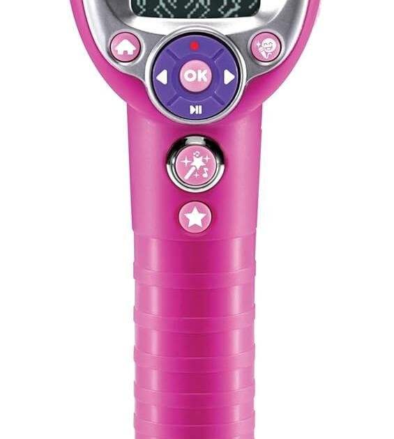 VTech Kidi SuperStar Dance Micrófono Mágico Rosa | Karaoke Infantil 9 en 1 con Luces, Grabadora y Efectos de Voz