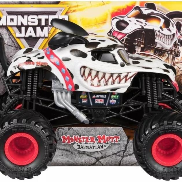 Monster Jam Monster Mutt Dalmatian | Monster Truck Oficial con Suspensión Serie 27