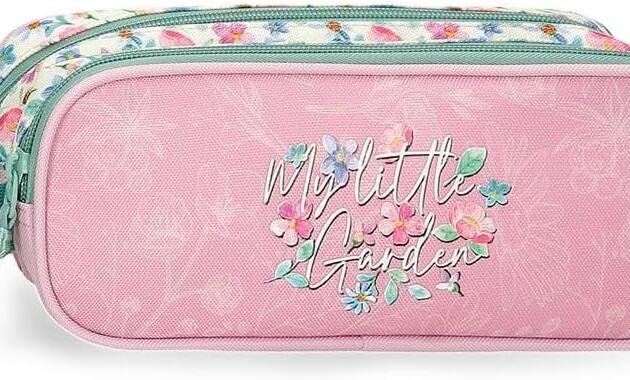 Portatodo Doble Movom My Little Garden | Estuche Escolar de 2 Compartimentos Floral