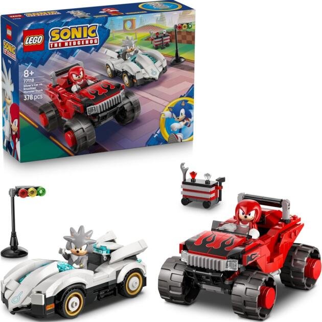 LEGO Sonic The Hedgehog Coche de Silver vs. Monster Truck de Knuckles 77118