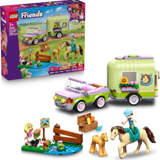 LEGO Friends Remolque para Caballo y Potro 42695 | Set de Construcción 279 Piezas